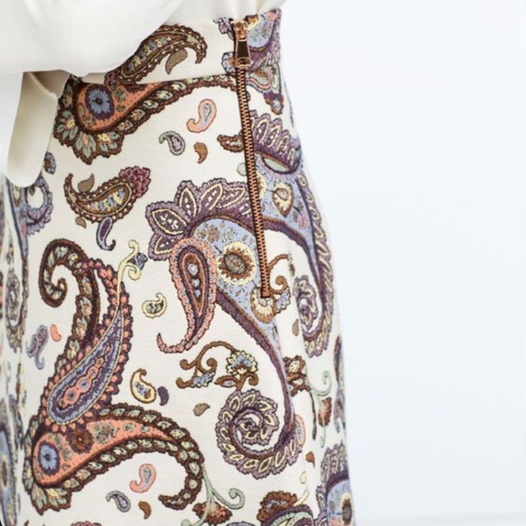 Zara Flared A-Line Paisley Jacquard Print Size  S - Picture 7 of 16